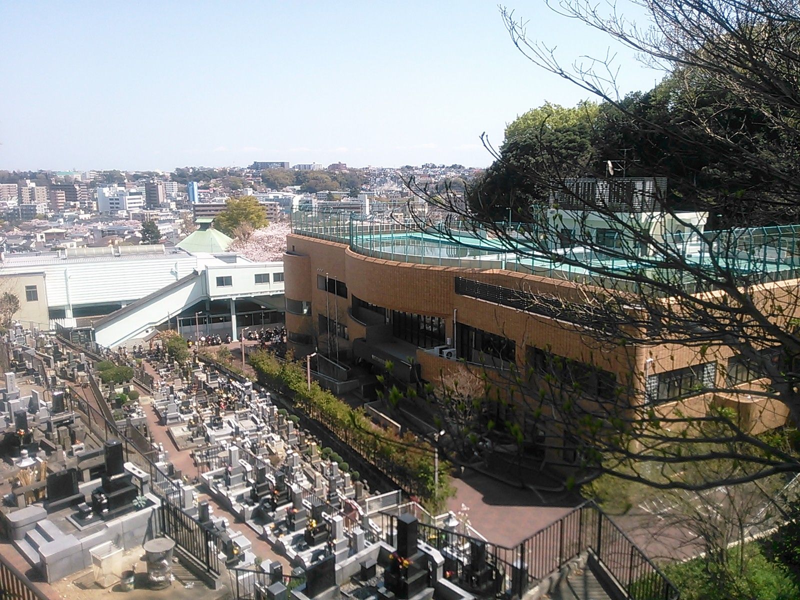 南区の南図書館と弘明寺公園からの街並み